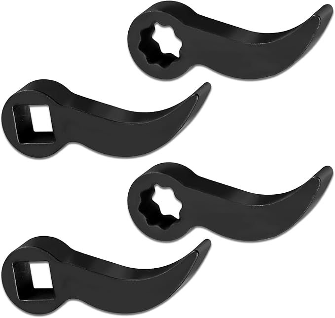 4 Pcs Pry Bar Wrench Adaptor Head - 2 Style Crowbar Adapter Head Tools Fits 1/2" Drive Ratchets, Half Shaft Removal Car Repairing Tools for Tight Spaces