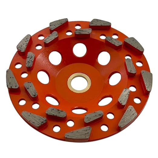 5" High Performance Diamond Grinding Wheels for Aggressive Concrete, Paint, Epoxy, Mastic & Coating Removal, #20 Grit, 18 Segments, 7/8"-5/8" Non-Threaded Arbor