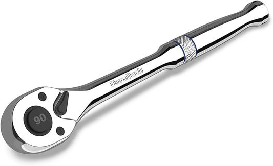 DURATECH 3/8-Inch Drive Ratchet, 90-Tooth Quick-release Ratchet Wrench, Reversible, Cr-V Made, Full Polished, Stocking Stuffers for Men Women Gifts for Men Gifts for Women Gifts for Dad