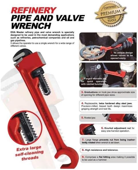 REFINERY PIPE AND VALVE WRENCH 10"