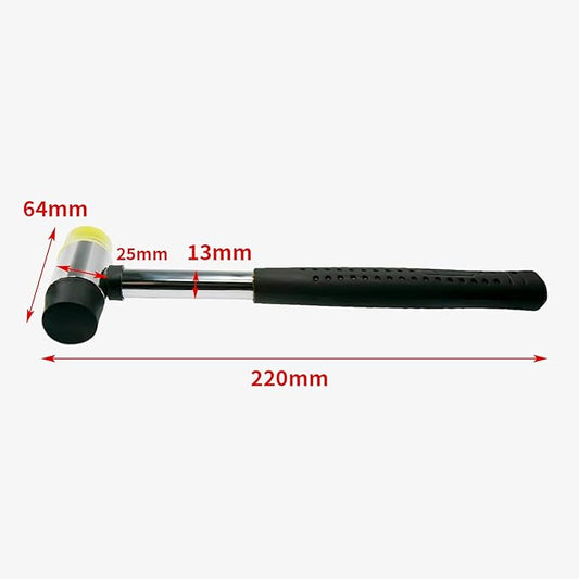 Rubber Double Faced Soft Mallet Leather Hammer 25mm Tool-Tapping Block for Vinyl Plank Flooring Crafts-jewelry, handicrafts, furniture assembly Home Decoration Installation Hand Tool