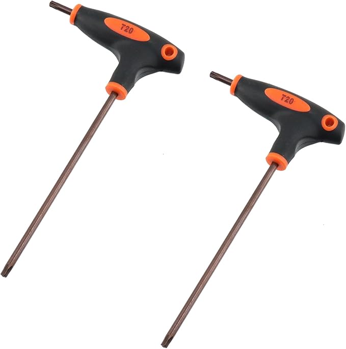 Antrader T20 Torx Screwdriver,Anti Tamper Proof Torx Key,S2 Steel T-Handle Dual End Wrench-2Pcs