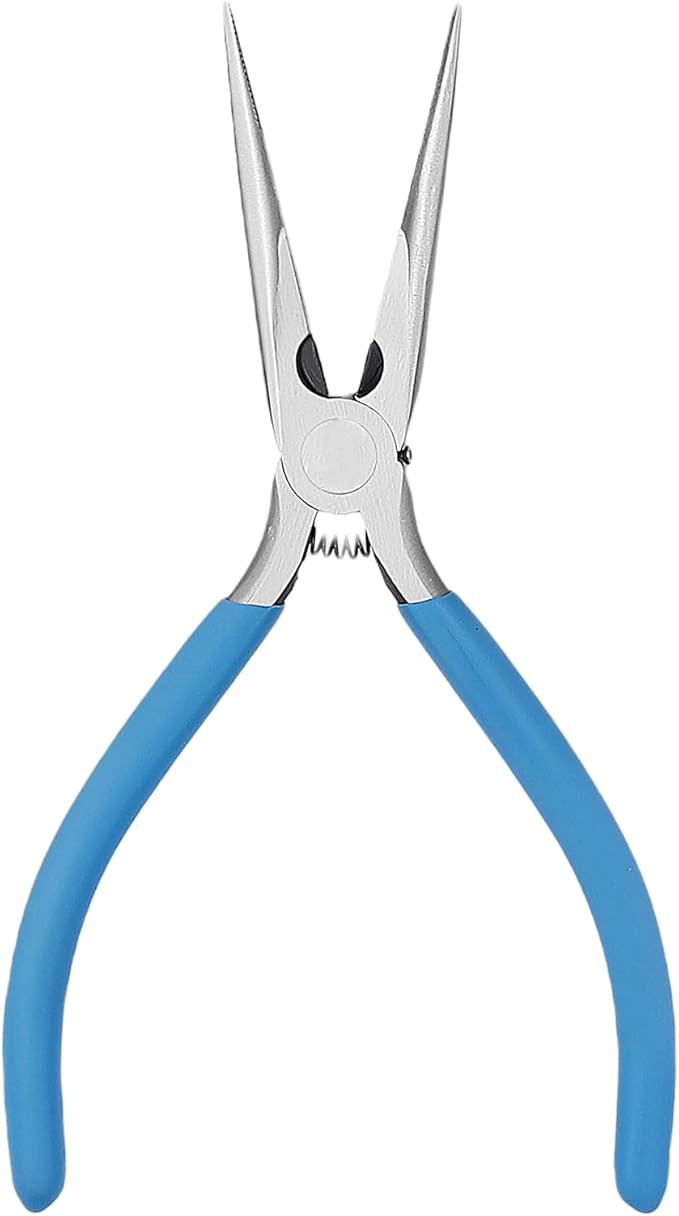 SINJEUN 3 Pack Small Needle Nose Pliers, 6.5 Inch Long Nose Pliers with Spring Loaded for Jewelry Craft Making Electronics Repair