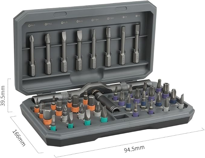 42 in 1 Magnetic Ratchet Screwdriver Set, Precision Screwdriver Mini Removable Self-assembly Magnetic DIY Precision Tool kit for Computer, Laptop, Game Console, Bicycles, Furniture, Ring Doorbell