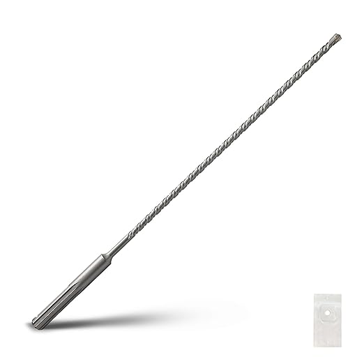 3/8 x 20 inch SDS Max Rotary Hammer Drill Bit, 10x520mm Carbide Tip Masonry Drill Bit,Concrete Drill Bit for Masonry, Brick, Stone, Concrete (Length :520mm / 20 inch, 10mm (3/8 in) Diameter)