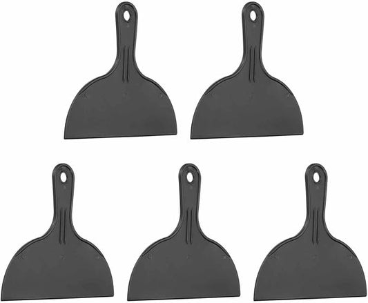 HARFINGTON 5pcs Putty Knife Scraper 8" Width Flexible Plastic Putty Knife Paint Scraper Tool for Taping Drywall Spreading Painting Wall Scratching Black