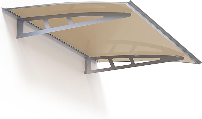 Awning for Door Entrance,32x48Inch Awnings for Doors with Sink,Window Canopy Exterior with Metal Bracket,Solid Crystal Polycarbonate Cover,UV,Rain,Snow Protection for House,Porch,Patio,Deck