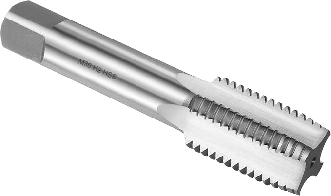 uxcell Hand Plug Tap M36 x 4 H2 Metric Thread Plug Style Taps Straight Flute Screw Tapping Threading Tool High Speed Steel HSS6542