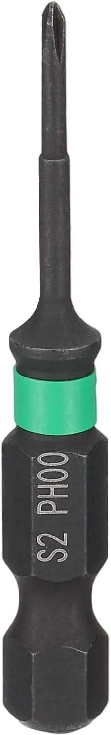 HARFINGTON #00 Impact Phillips Screwdriver Bit PH00 1/4" Hex Shank 2" (50mm) Length 0.08" Rod Magnetic Cross Head Drill Bits S2 Steel Industrial Screw Drivers for Impact Power Tools
