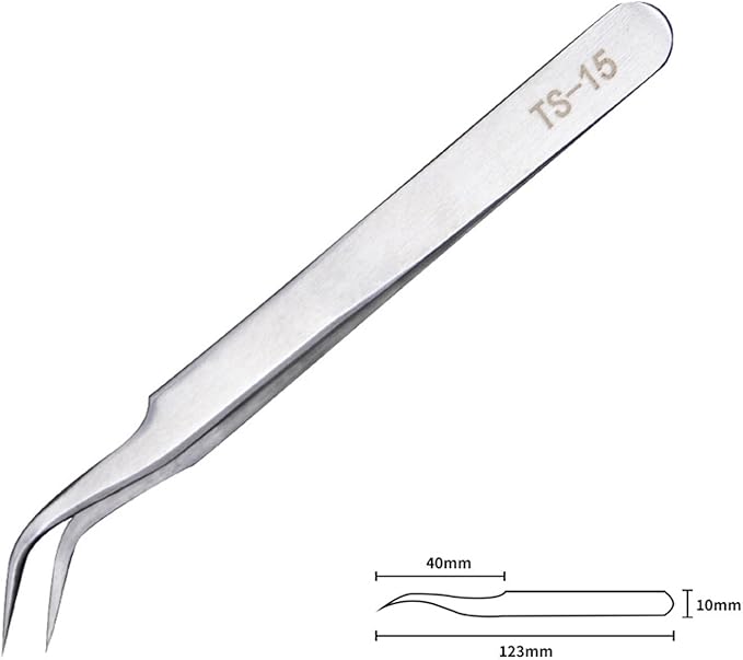 6 Stainless Fine Tip Tweezers Industrial for Electronics Laboratory Work Jewelry-Making Craft, Soldering Multiple Usage
