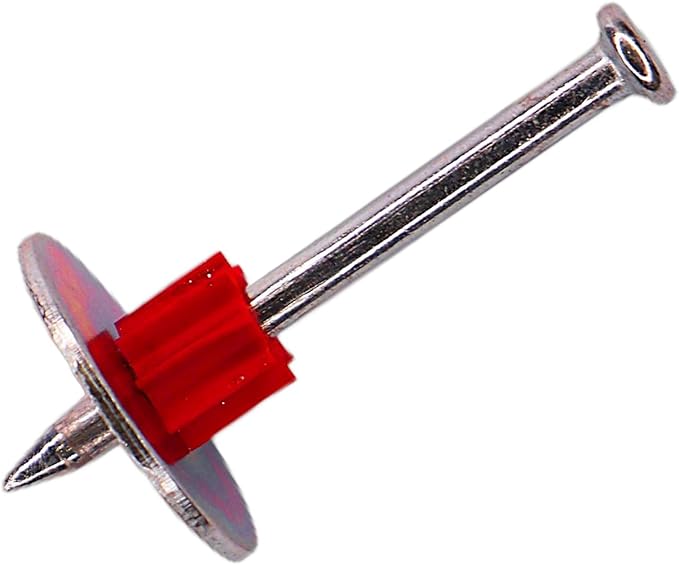 2" Powder Actuated Fasteners, Drive Pins with 1" Washer, PW200, 100pcs/pack, 4 Pack