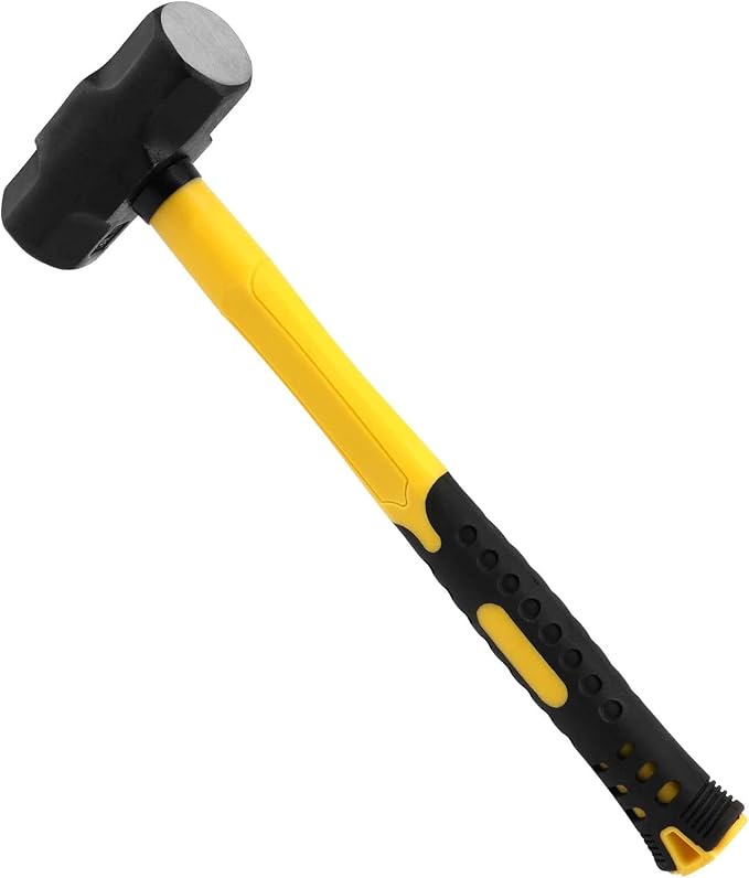 3 Pack 3 lbs Sledge Hammer, 14 Inch Drilling Hammer with Steel Head and Plastic Handle Crack Hammer for Wood, Home Construction, Landscaping Work and DIY Project