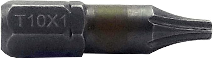 T10 x 1" Color-Coded Torx/Star Driver Bit - Precision Fit for T-10 Screws and Fasteners (5 Pack)