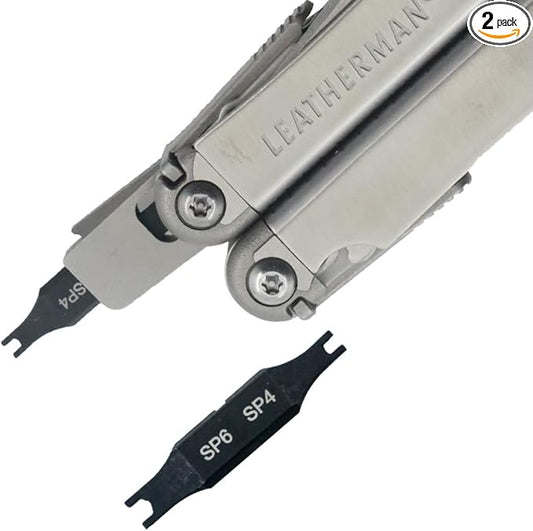 Security Bit Kit Set with Spanner Screwdrivers-SP4/SP6 Bit for Leatherman, Replacement Double-Ended Flat Screwdriver Bits for Leatherman Multi-Tool Accessories,S2 Steel (2Pack)