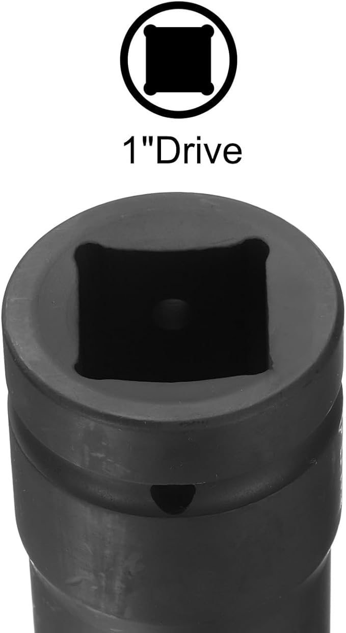uxcell 1" Drive 27mm 12-Point Impact Socket, CR-MO Steel 80mm Length, Standard Metric Sizes