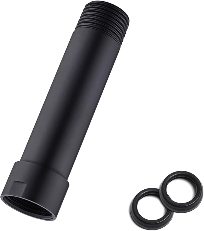 Black Shower Head Extension Arm, 4 Inches Shower Arm Extender for Rain and Handheld Shower Head, Solid Stainless Steel Straight Bathroom Extension Arm,Female to Male NPT 1/2 Inch