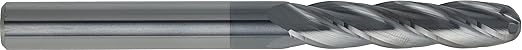 CME 3 pcs Micrograin Carbide End Mills, Ball Nose, TiAlN Coated, 3/8" Mill Diameter, 1 3/4" Length of Cut, 4" Overall Length, 4 Flute, Center Cutting