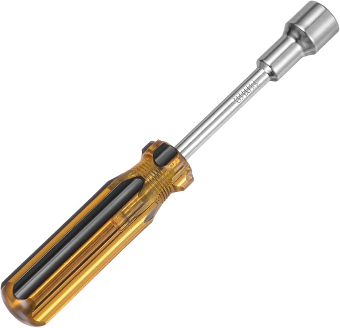 HARFINGTON Metric Hex Nut Screwdriver 11mm Carbon Steel Ergonomic PVC Grip Non-Magnetic Socket Wrench Screwdriver Hand Tool for Automotive Maintenance Home Improvement.