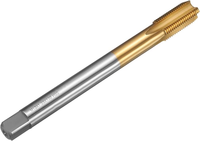 uxcell Metric Thread Tap M13 x 1.25 H2 130mm Straight Flute Screw Thread Milling Machine Taps Threading Tapping Repair Tool