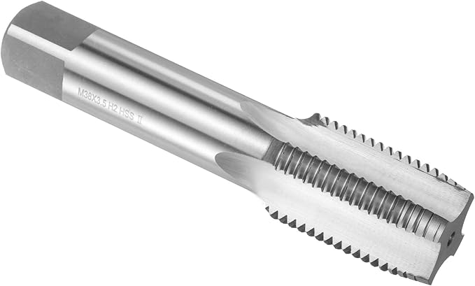 uxcell Hand Plug Tap M38 x 3.5 H2 Metric Thread Plug Style Taps Straight Flute Screw Tapping Threading Tool High Speed Steel HSS6542