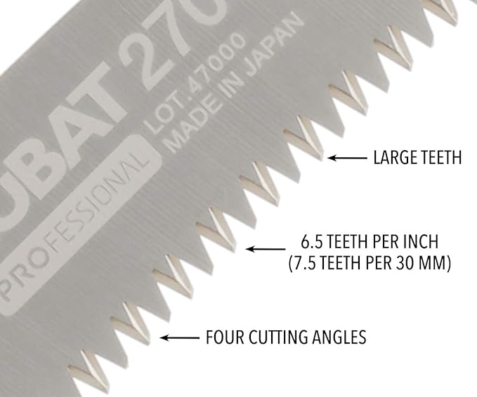 Silky ZUBAT Professional Curved Hand Saw 270mm Large Teeth (270-27)