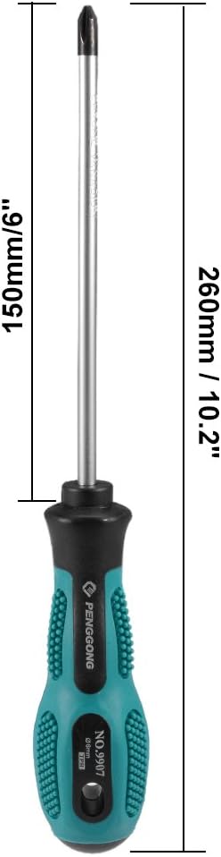 uxcell #2 Phillips Screwdriver 6 Inch Round Shaft Non Slip Comfortable Handle