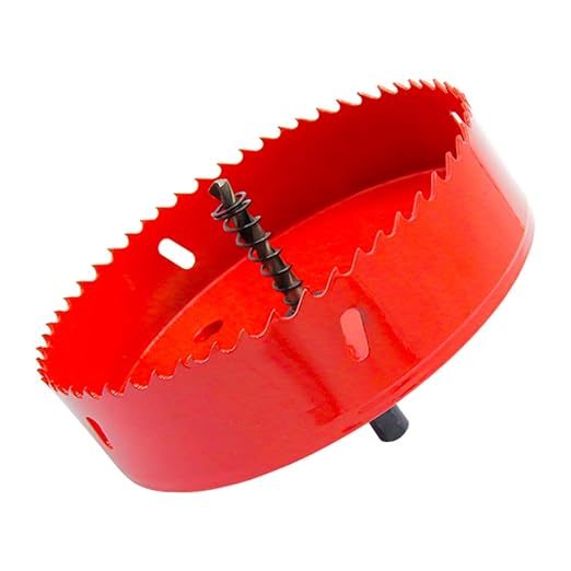 Hole Saw Drill Bit LAIWEI HSS Hole Cutter with Arbor for Wood,PVC Board and Plasterboard(6-1/8"(155mm Hole Saw))