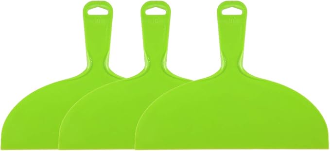 uxcell Putty Scraper 10" Plastic Flexible Putty Knives Disposable Spreader for Taping Drywall Wall Painting Green 3pcs