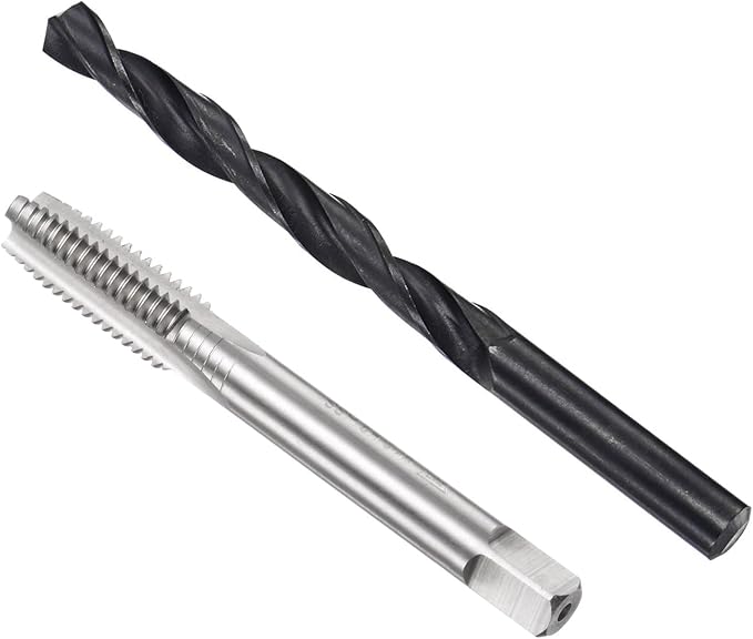 uxcell Metric Tap and Drill Bit Set, M10 x 1.5 Thread Tap & 8.5mm Black Oxide Twist Drill Bit, Straight Flute Tap Tapping Threading Repair Tool Kit