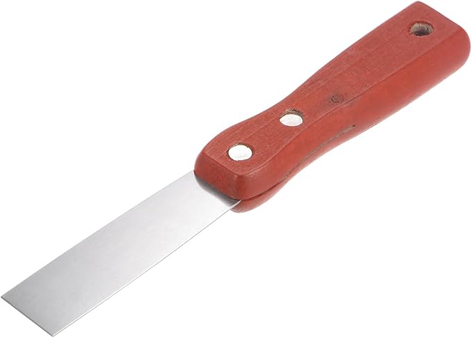 uxcell Putty Scraper 1" Stainless Steel Putty Knife Wooden Handle for Drywall Puttying 3Pcs