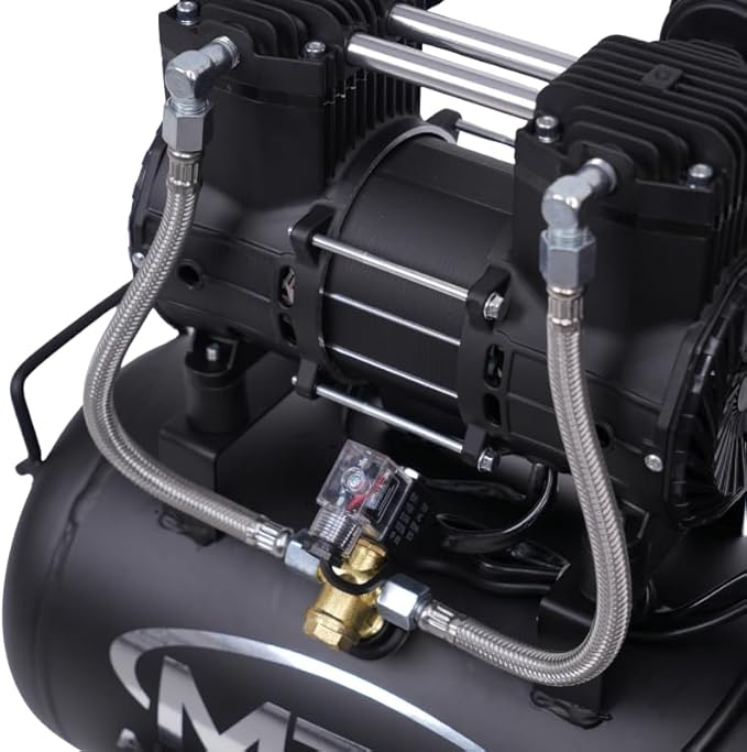 MZB 6.4 Gallon Ultra Quiet Air Compressor 110V/60Hz Steel Tanks Oil-Free 78dB Noise Level Air Compressor with Wheels for Spray Painting, Auto Repair, Carpentry Decoration