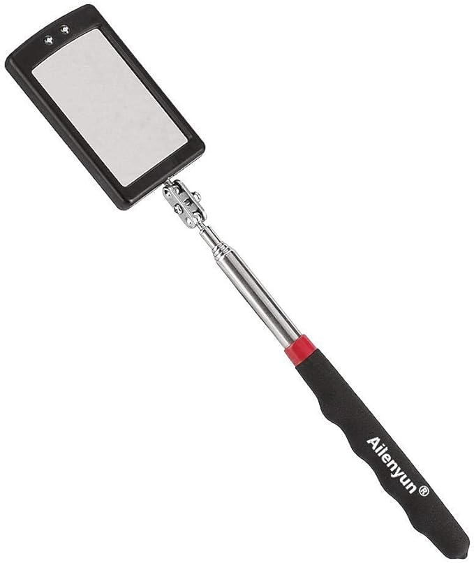 Telescoping Lighted Inspection Mirror竊똖elescoping LED Lighted Flexible Inspection Mirror 360 Swivel for Extra Viewing