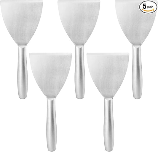 5 Pack 4 Inch Putty Knife Scraper, Putty Knife Set, Stainless Steel Putty Knife, Wallpaper Scraper Paint Scraper Tool for Spreading Drywall Spackle, Plasterboard Mud, Scraping Paint, by GENHAKON