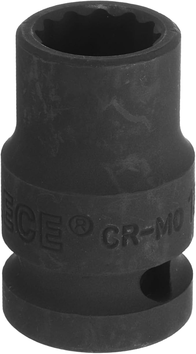 uxcell 1/2" Drive x 13mm Shallow Impact Socket 12-Point Metric CR-MO Steel Nut Impact Grade Socket for Auto Repair