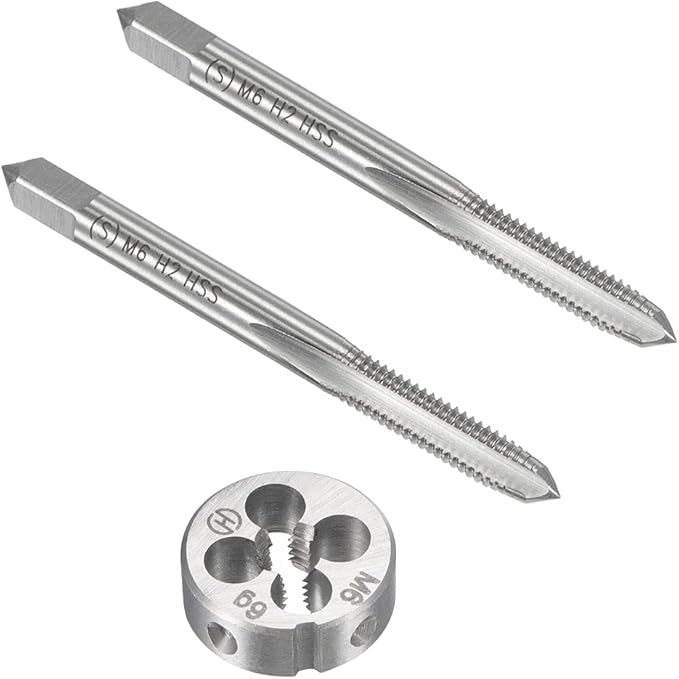 Mactoom M6mm x 1 HSS Metric Tap and Die Set Right Hand Thread,Tapping DIY Tool 3pcs (M6 x 1mm)