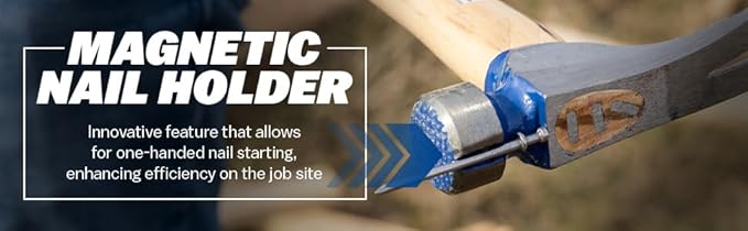 VAUGHAN CF4 California Framer Hammer, 16 oz Milled, Nail Starter, Made In The USA, VN11800