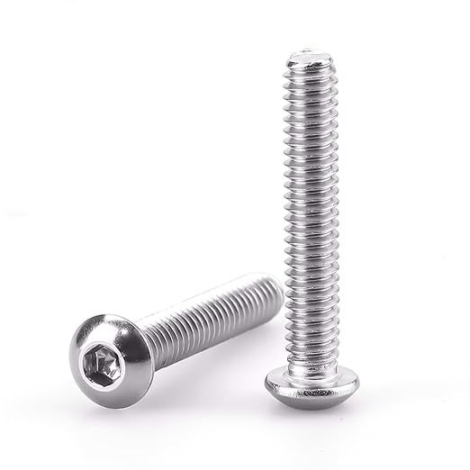 1/4-20 x 1-3/4" Button Head Socket Cap Bolts Screws, 304 Stainless Steel 18-8, Allen Hex Drive, Bright Finish, Fully Machine Thread, Pack of 25