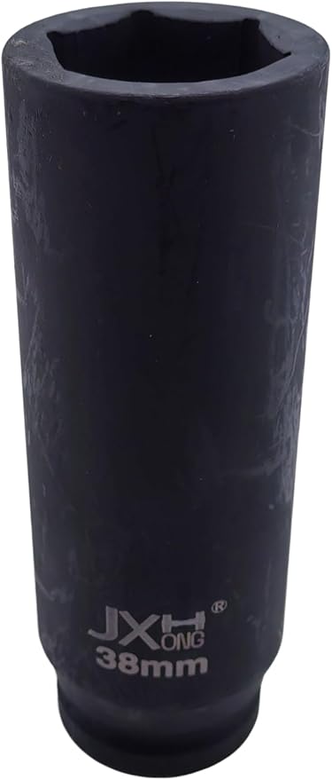 1-Inch Drive Metric Extra Deep Impact Socket, Heavy-Duty,6-Point, 6.3-Inch Long, Heat-Treated Cr-V Steel (38mm)