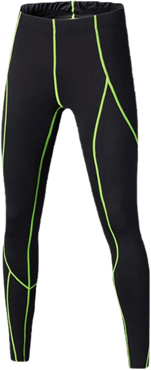 LANBAOSI Youth Boys Compression Leggings Athletic Pants Base Layer Football Workout Tight