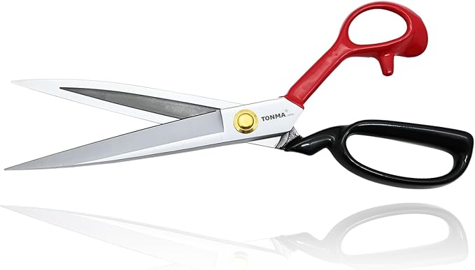 TONMA Fabric Scissors [Made in Japan] 12 inch Professional Tailor Sewing Scissors for Fabric Cutting, Commercial Heavy Duty Stainless Steel Dressmaking Shears for Leather Carpet Upholstery Crafting