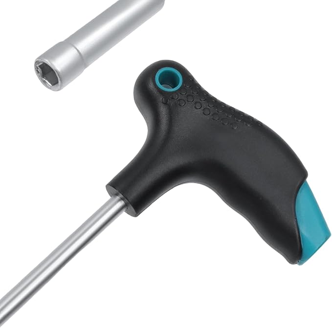 Antrader 6mm T-Handle Hex Nut Driver, Chrome Vanadium Steel Socket Wrench Screwdriver, Magnetic Tip Tightening and Loosening Tool with 6.3-Inch Shaft
