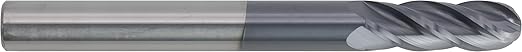 CME 10 pcs Micrograin Carbide End Mills, Ball Nose, TiAlN Coated, 1/4" Mill Diameter, 3/4" Length of Cut, 2 1/2" Overall Length, 4 Flute, Center Cutting