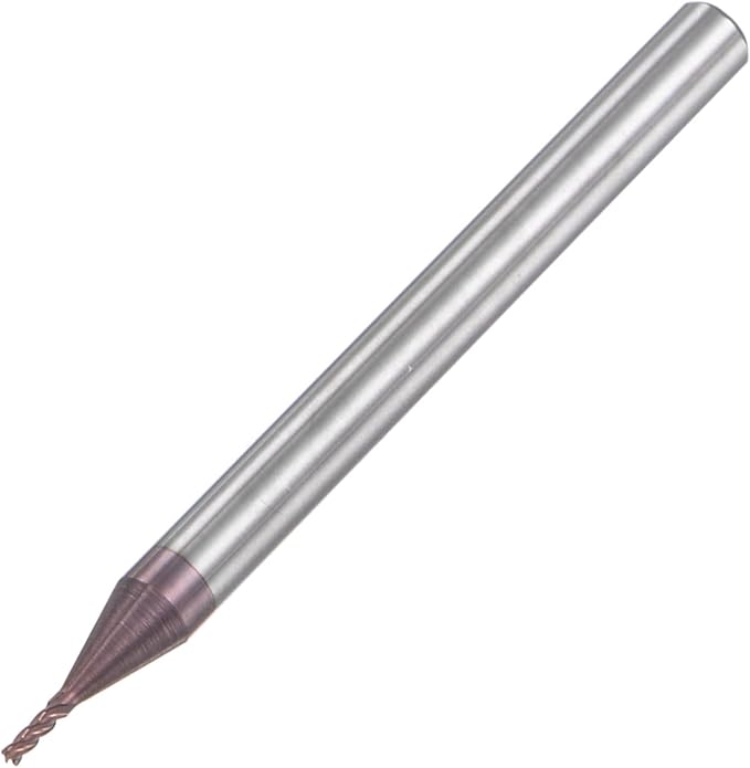 uxcell Square Nose End Mill, 1mm Tip Dia Solid Carbide AlTiN Coated CNC Router Bits 4 Flute Spiral Milling Cutter HRC55 with 4mm Shank 50mm (2-inch) Length