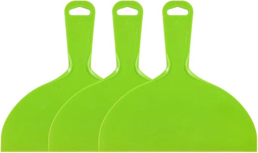 uxcell Putty Scraper 8" Plastic Flexible Putty Knives Disposable Spreader for Taping Drywall Wall Painting Green 3pcs