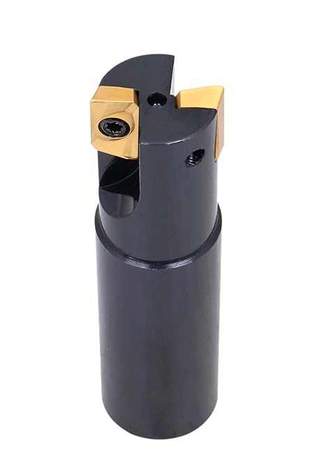Accusize Industrial Tools 1'' 90 Deg Square Shoulder Indexable End Mill with Apkt1604 Inserts, 0056-0921