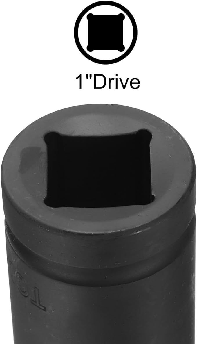 uxcell 1" Drive 30mm 12-Point Impact Socket, CR-MO Steel 80mm Length, Standard Metric Sizes