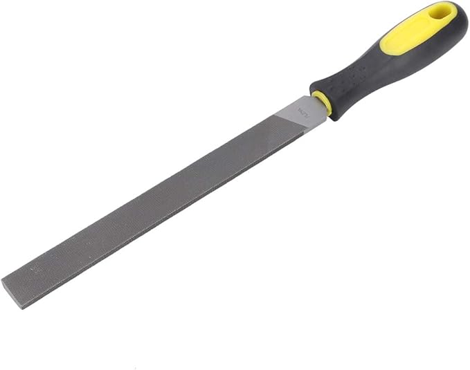 8in Large Flat File, Hand File Tool Sharpening Tool Steel File Grinding Blade with Handle for Sharpening Knife Axe Hatchet Metal(middle tooth)