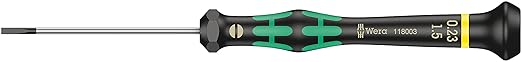 Wera 05118003001 Kraftform Micro 2035 Slotted Electronics Precision Screwdriver, 1.5mm Head, 60mm Blade Length