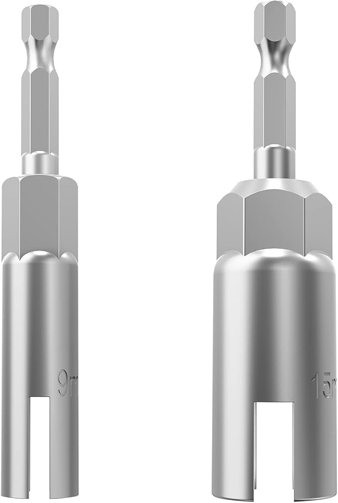 2 Pack竊?mm竊?5mm竊?1/4" hex Shank nut Driver Power Wing nut Drill bit Socket Tool Drive kit,wing nut driver,drill hange,For Hexagonal Shank Steel Drill Bit, For Screw Hole, C-hook Bolt, Q-Hanger