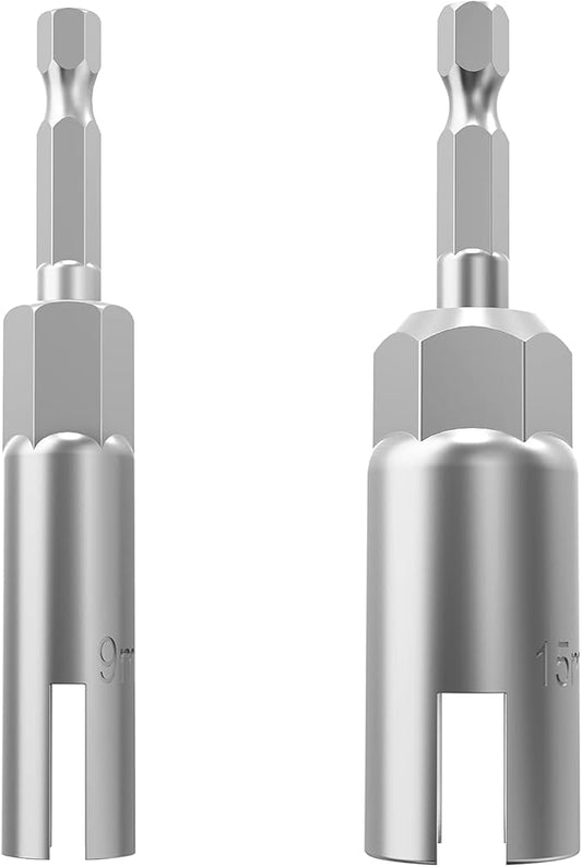 2 Pack竊?mm竊?5mm竊?1/4" hex Shank nut Driver Power Wing nut Drill bit Socket Tool Drive kit,wing nut driver,drill hange,For Hexagonal Shank Steel Drill Bit, For Screw Hole, C-hook Bolt, Q-Hanger